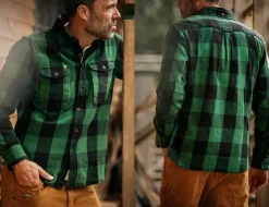 &SONS Jackets & Coats-Yukon Flannel Field Shirt Green