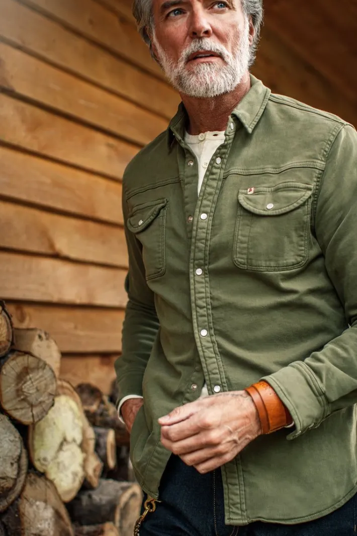 &SONS Tops-Sunday Shirt Army Green