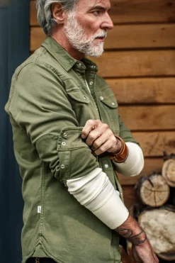 &SONS Tops-Sunday Shirt Army Green