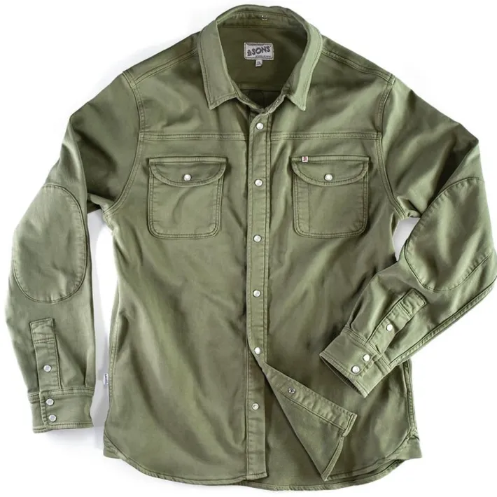 &SONS Tops-Sunday Shirt Army Green