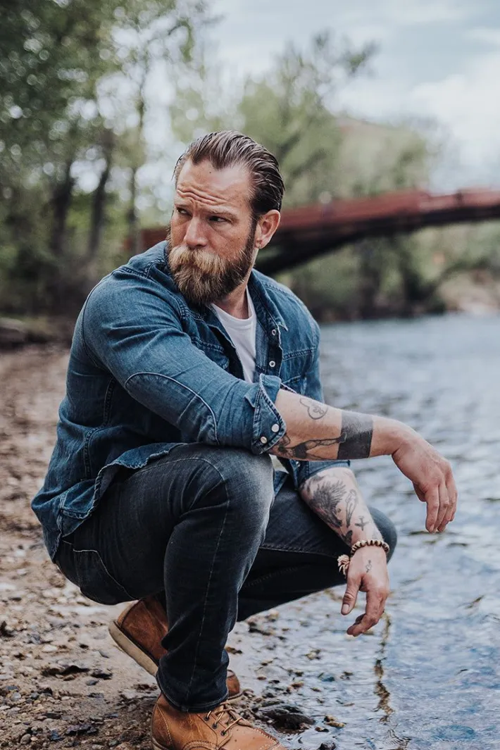 &SONS Tops-Sunday Shirt Light Denim