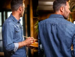 &SONS Tops-Sunday Shirt Light Denim
