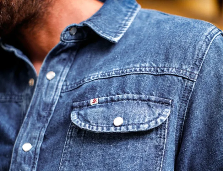 &SONS Tops-Sunday Shirt Light Denim
