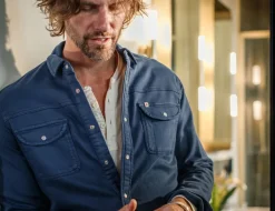 &SONS Tops-Sunday Shirt Utility Navy