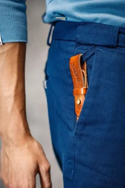 &SONS Leather Goods-Tan Leather Key Fob