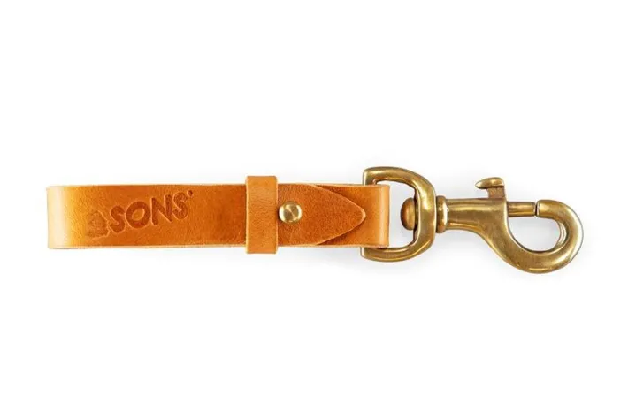 &SONS Leather Goods-Tan Leather Key Fob