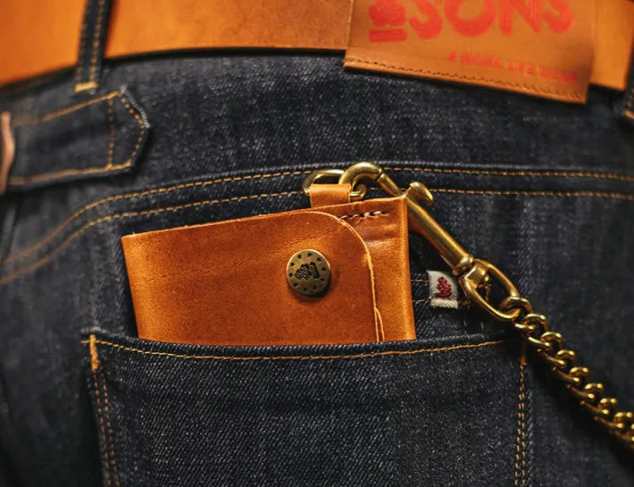 &SONS Leather Goods-Tan Leather Wallet