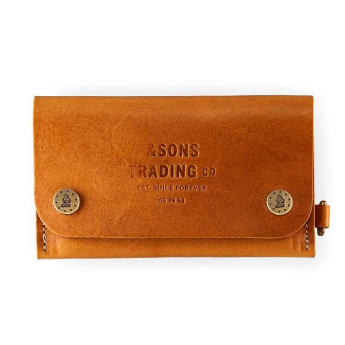 &SONS Leather Goods-Tan Leather Wallet