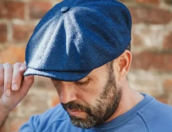 &SONS Knitwear-The London Baker Boy Hat- Blue Indigo