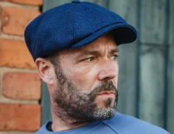 &SONS Knitwear-The London Baker Boy Hat- Blue Indigo