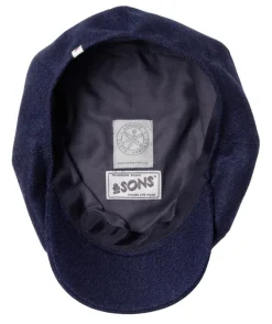 &SONS Knitwear-The London Baker Boy Hat- Blue Indigo
