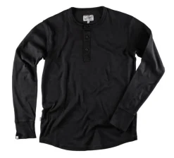 &SONS Tops-The New Elder Henley Shirt Black