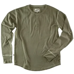 &SONS Tops-The New Elder Henley Shirt Army Green