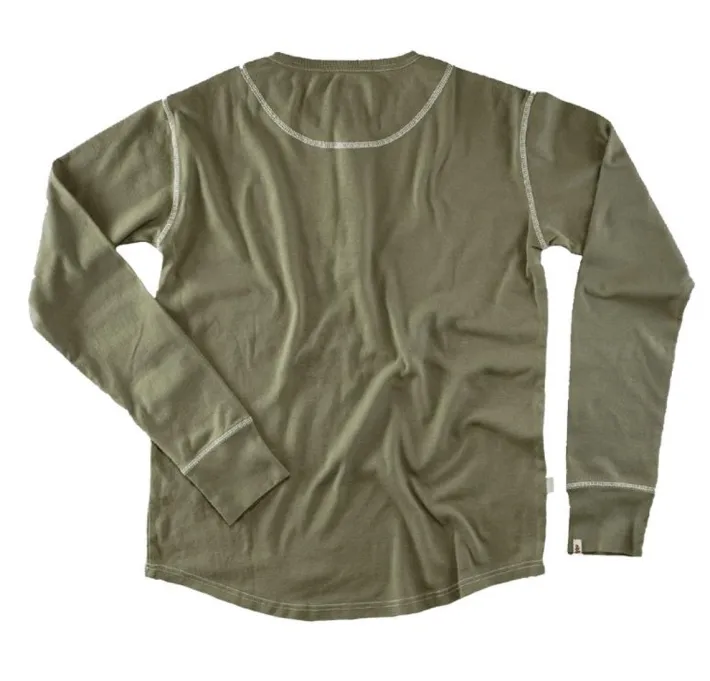 &SONS Tops-The New Elder Henley Shirt Army Green