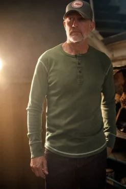&SONS Tops-The New Elder Henley Shirt Army Green
