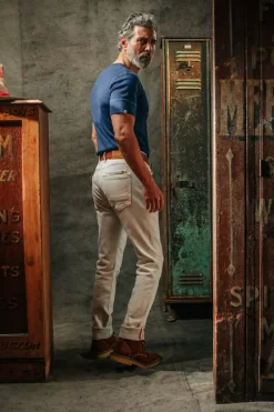 &SONS Tops-The New Elder Henley Short Sleeve Shirt Indigo