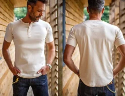 &SONS Tops-The New Elder Henley Short Sleeve Shirt Raw