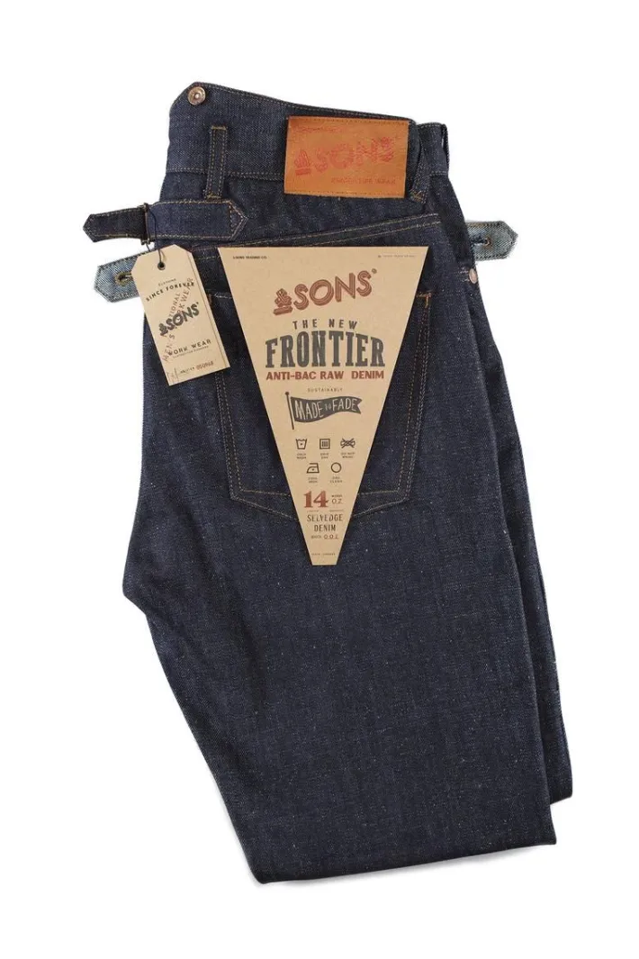 &SONS Bottoms & Shorts-The New Frontier 14Oz Selvedge Anti-Bac Raw Denim Jeans