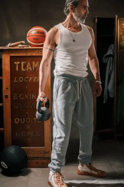 &SONS Bottoms & Shorts-Track And Field Tracksuit Bottoms Grey