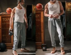 &SONS Bottoms & Shorts-Track And Field Tracksuit Bottoms Grey