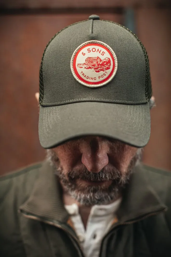 &SONS Headwear-Trucker Badge Cap Army Green