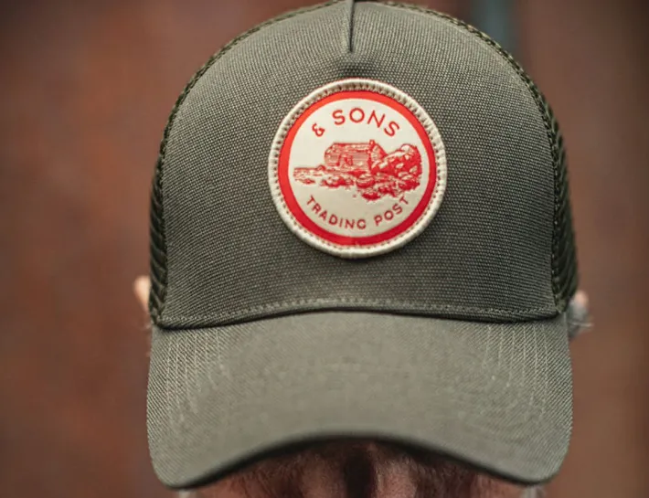 &SONS Headwear-Trucker Badge Cap Army Green