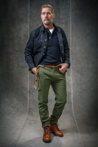 &SONS Bottoms & Shorts-Virgil Chino Army Green