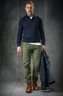 &SONS Bottoms & Shorts-Virgil Chino Army Green