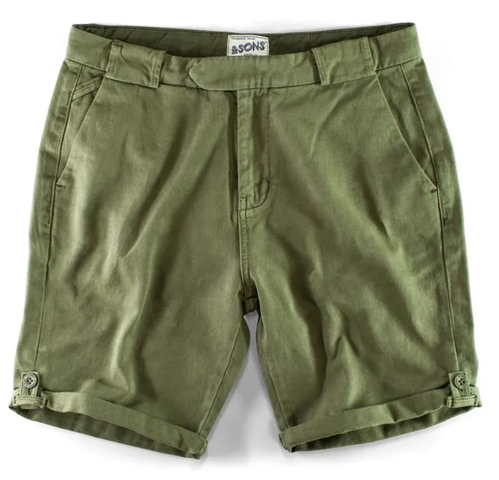 &SONS Bottoms & Shorts-Virgil Chino Shorts Army Green