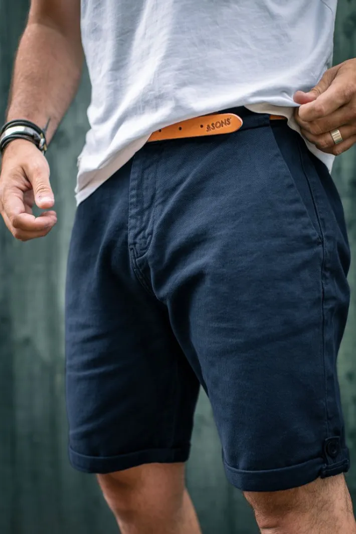 &SONS Bottoms & Shorts-Virgil Chino Shorts Navy