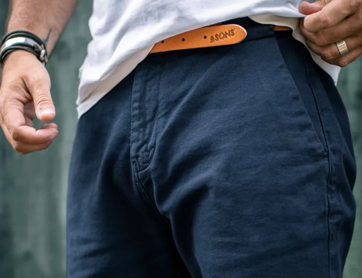 &SONS Bottoms & Shorts-Virgil Chino Shorts Navy