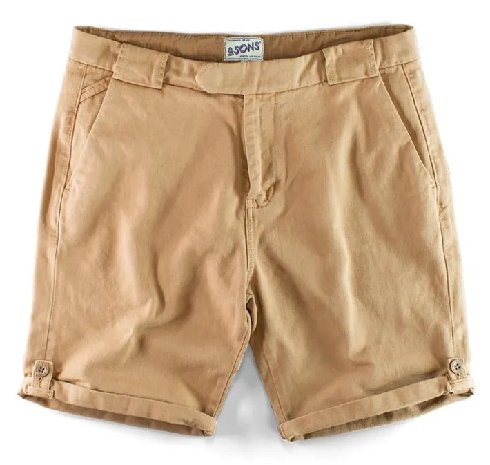 &SONS Bottoms & Shorts-Virgil Chino Shorts Tan