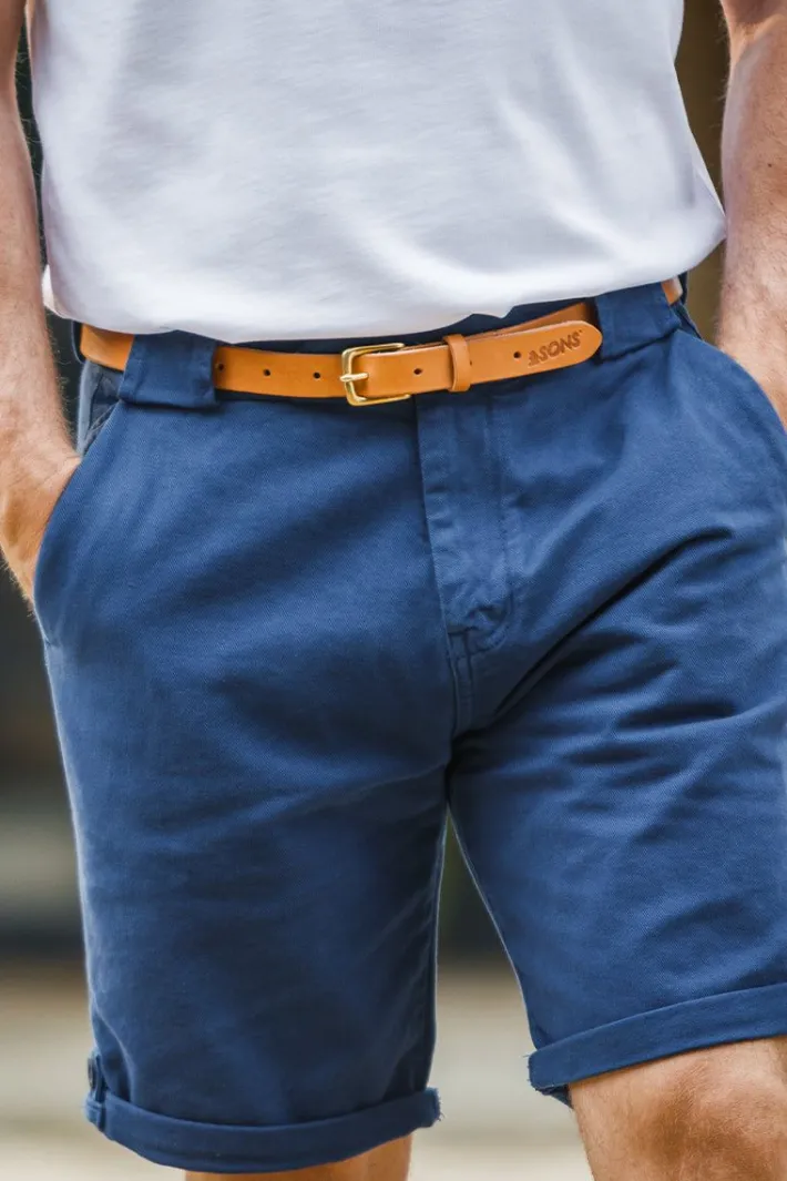 &SONS Leather Goods-Virgil Thin Tan Leather Belt