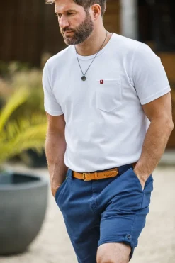 &SONS Leather Goods-Virgil Thin Tan Leather Belt