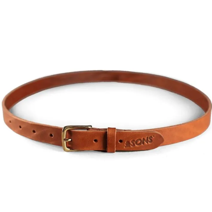 &SONS Leather Goods-Virgil Thin Tan Leather Belt