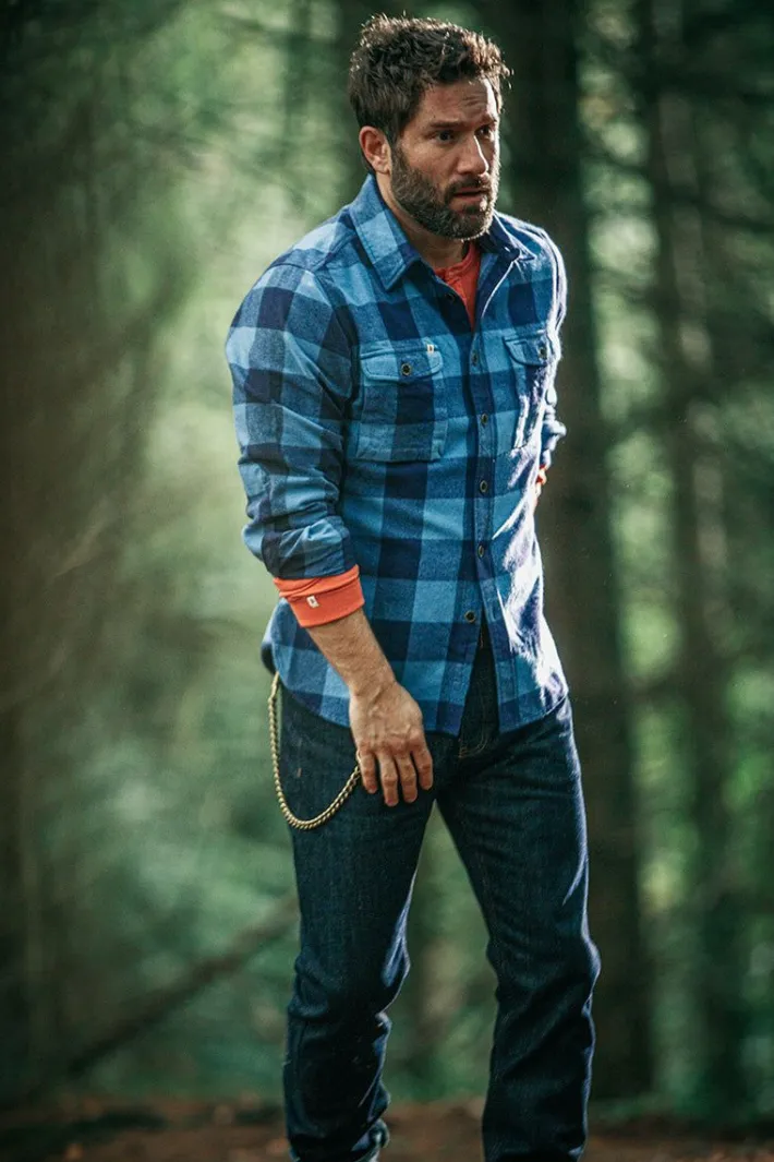 &SONS Jackets & Coats-Yukon Flannel Field Shirt Blue