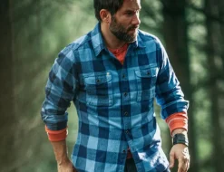 &SONS Jackets & Coats-Yukon Flannel Field Shirt Blue