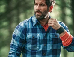 &SONS Jackets & Coats-Yukon Flannel Field Shirt Blue