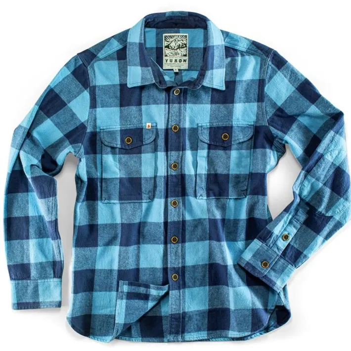 &SONS Jackets & Coats-Yukon Flannel Field Shirt Blue